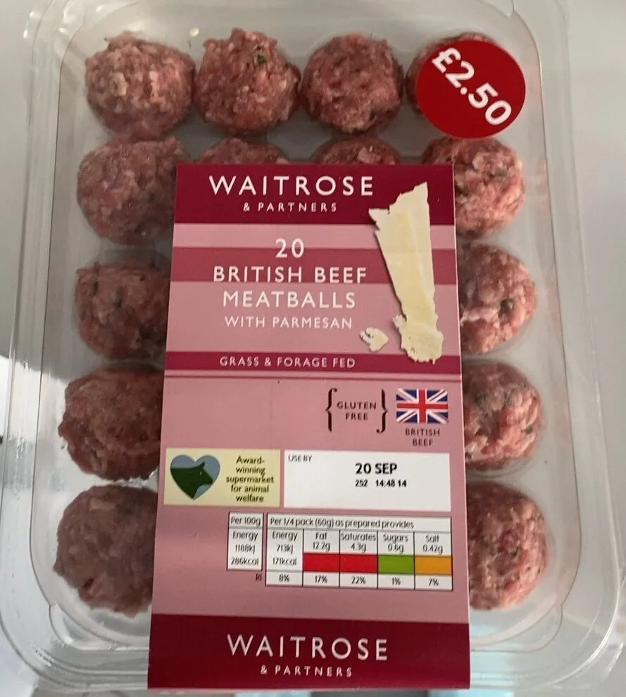British beef meatballs with Parmesan