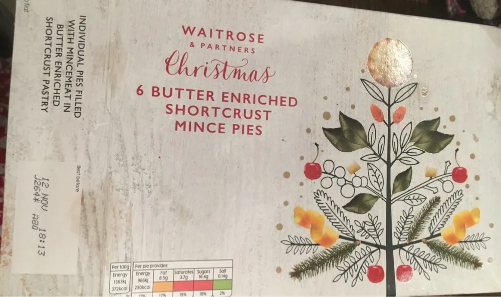 6 Butter Enriched Shorcrust Mince Pies