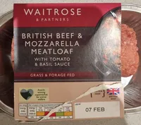 British beef & Mozzarella meatloaf with tomato & basil sauce
