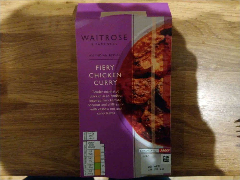 Fiery chicken curry