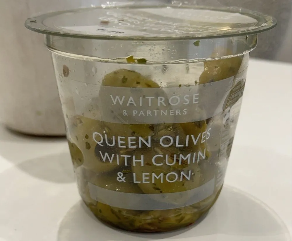 Queen olives with cumin and lemon