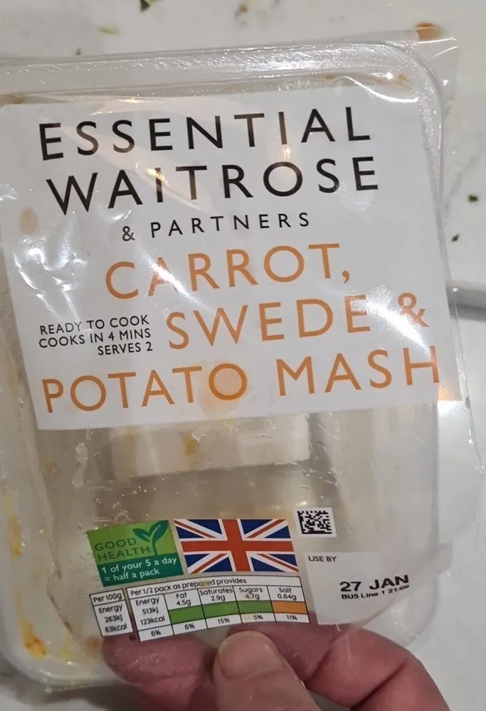 Carrot,swede and potato mash