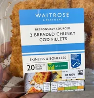 2 breaded chunky cod fillets