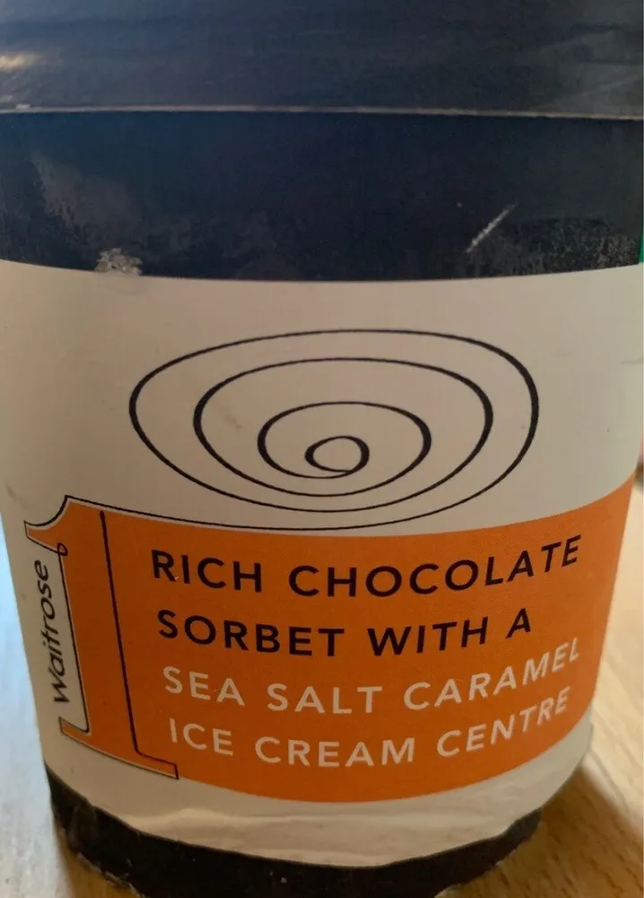 Rich Chocolate Sorbet with a Sea Salt Caramel Ice Cream centre