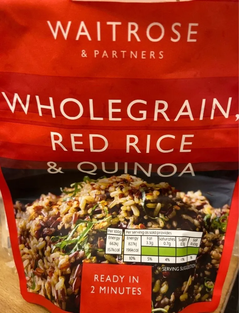 Wholegrain, red rice and quinoa