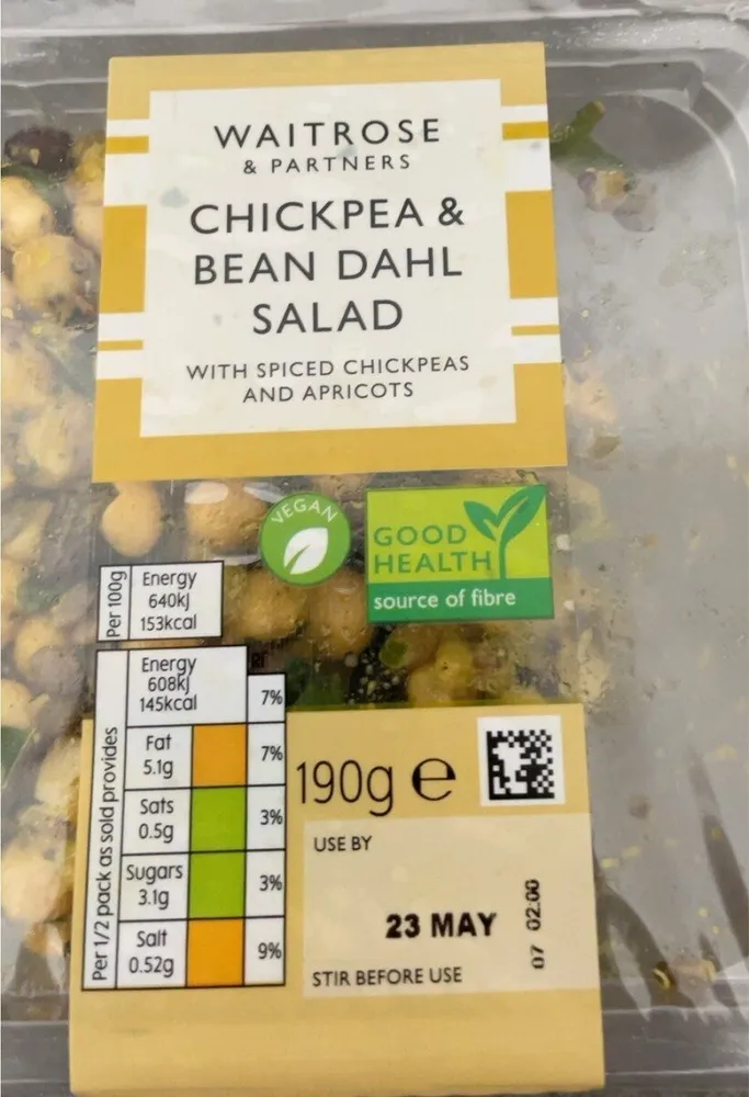 CHickpea and bean dahl salad