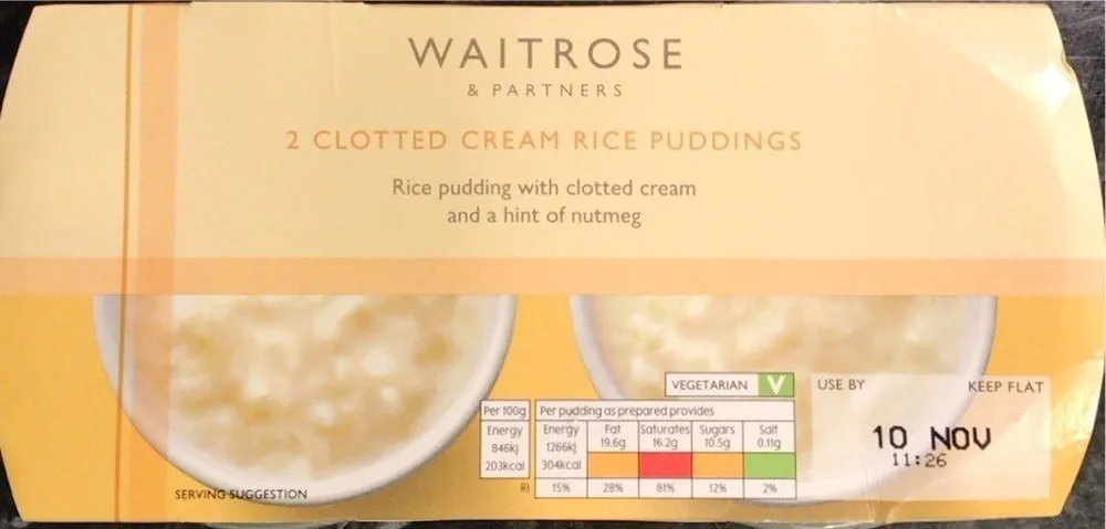 2 Clotted Cream Rice Puddings