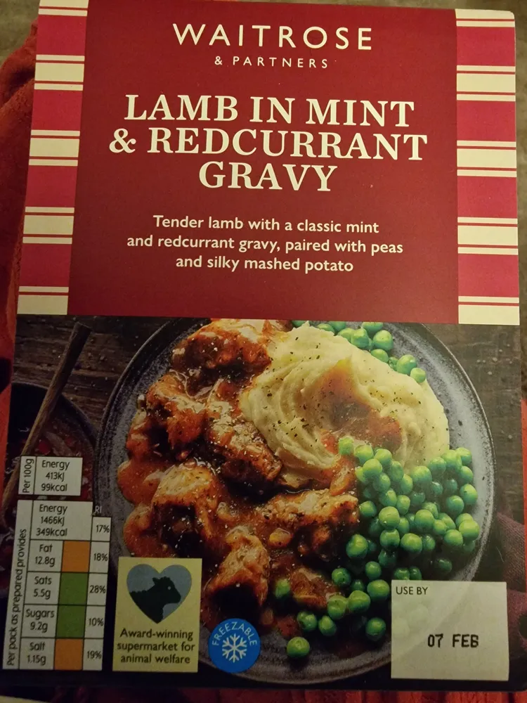 Lamb in Mint & Redcurrant Gravy