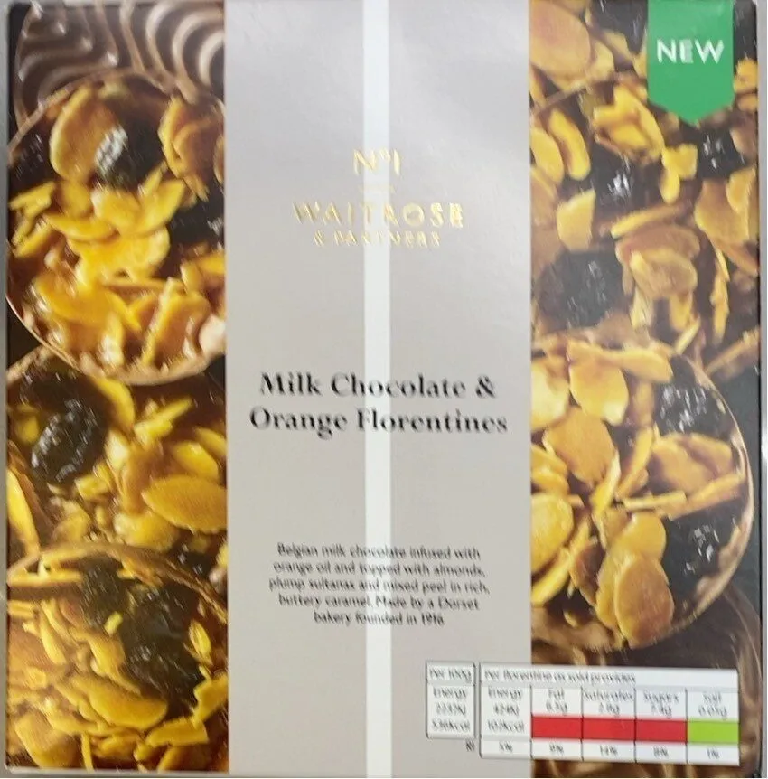 Milk chocolate & orange florentines