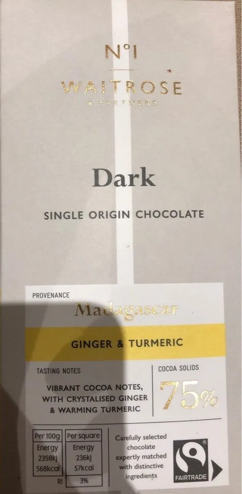 Dark 75% madagascar ginger & turmeric
