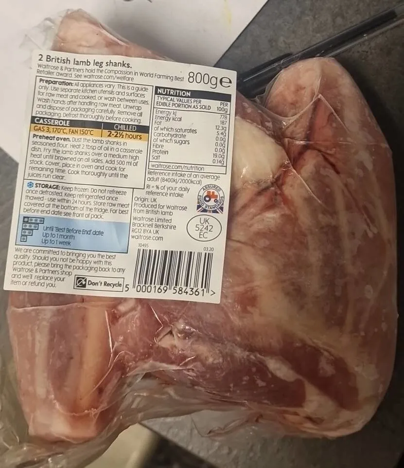 2 British lamb shank