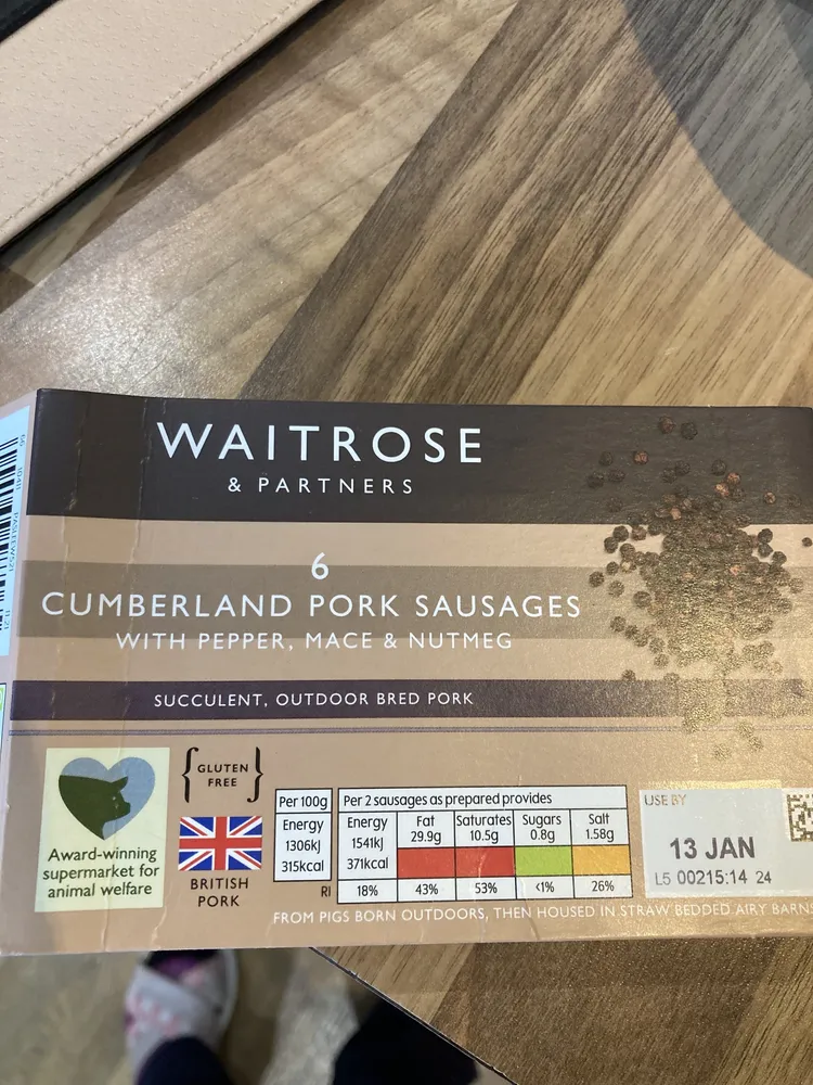 Cumberland Pork Sausagesx6