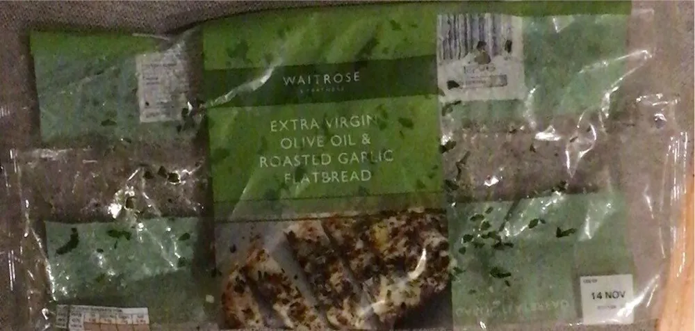 Extra Virgin olive oil & Roasted Garlic Flatbread