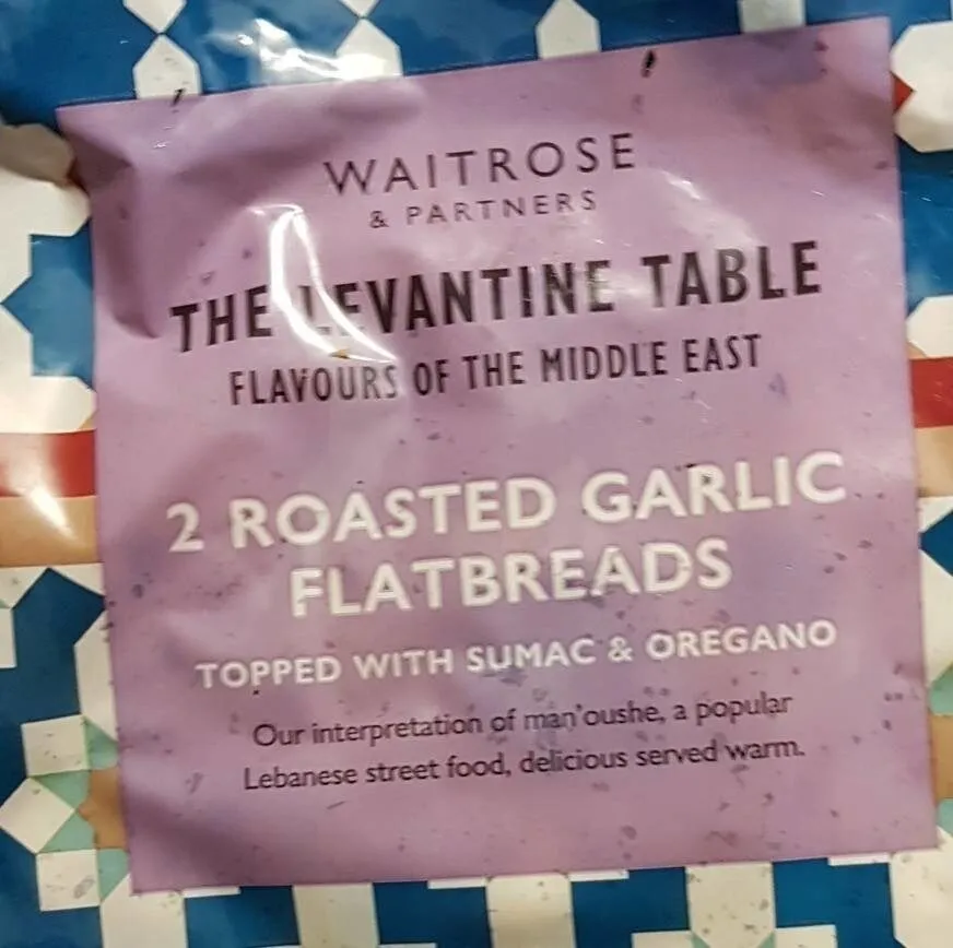 2 roasted garlic flatbreads