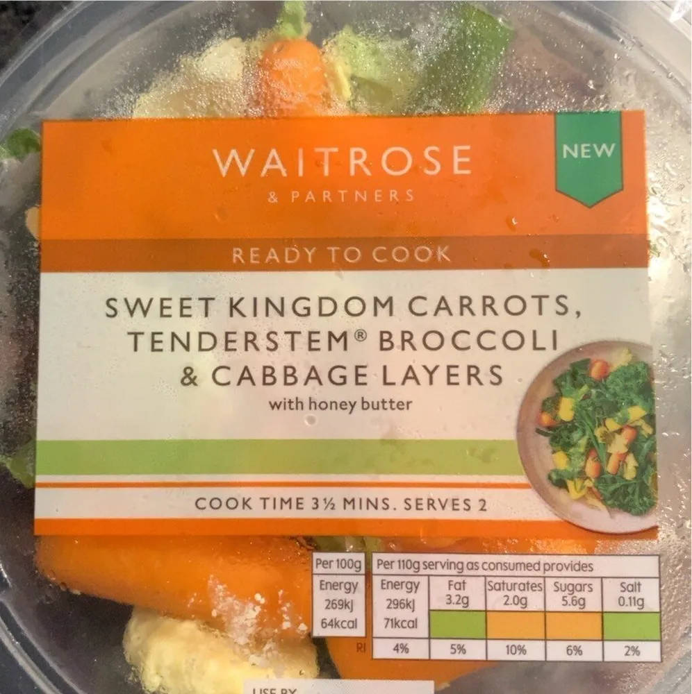 Sweet kingdom carrots tenderstren brocolli & cabbage layers