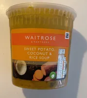 Sweet potato, coconut and rice soup