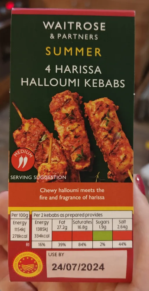 4 Harissa Halloumi Kebabs