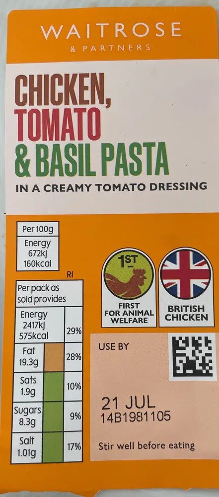 Chicken and tomato basil pasta