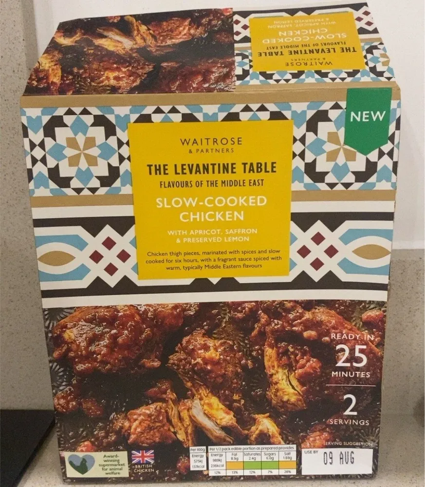 Slow cooked chicken with apricot, preserved lemon and saffron