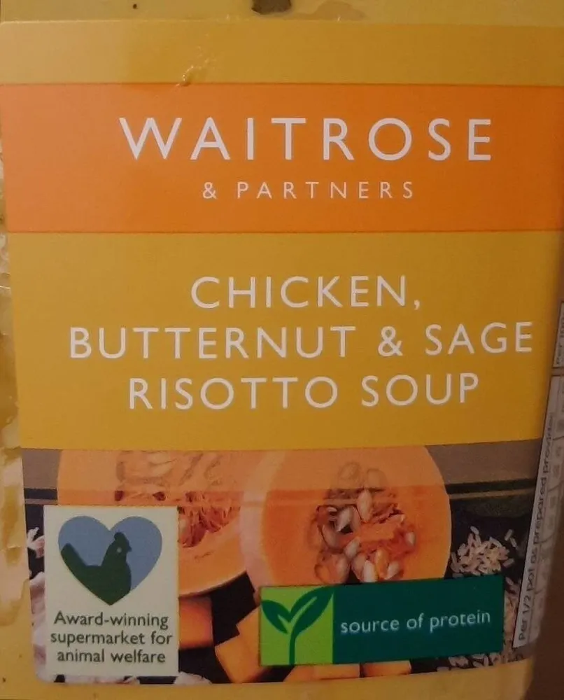 Chicken butternut and sage risotto soup