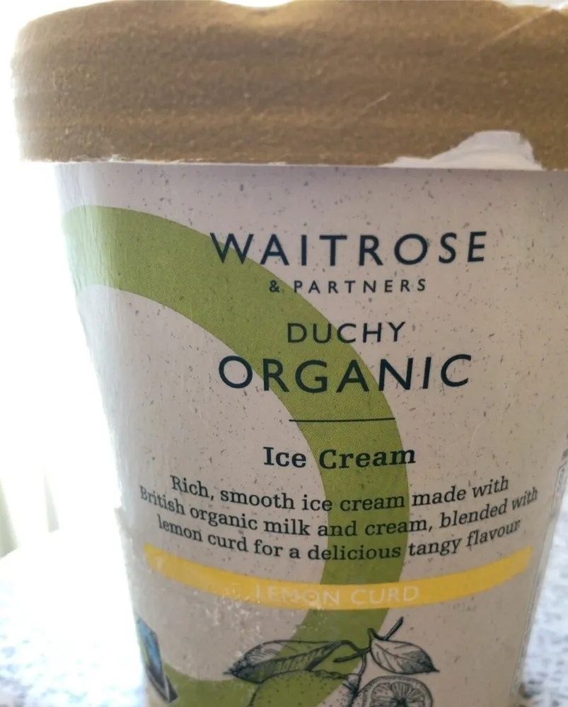 Organic ice cream lemon curd
