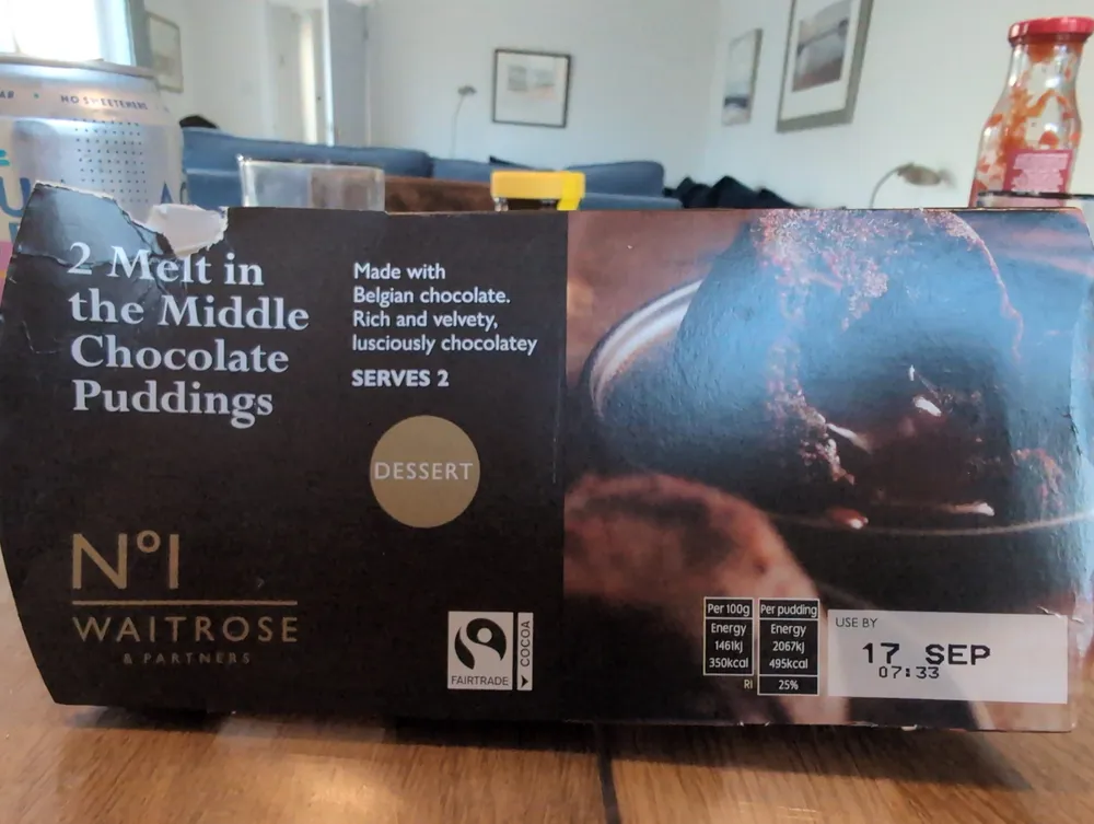 Melt in the middle chocolate pudding