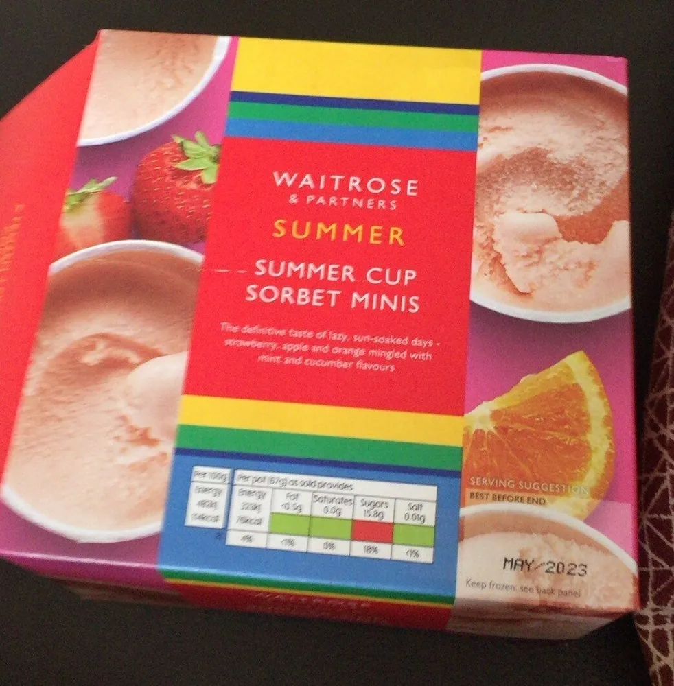 Summer cup sorbet minis
