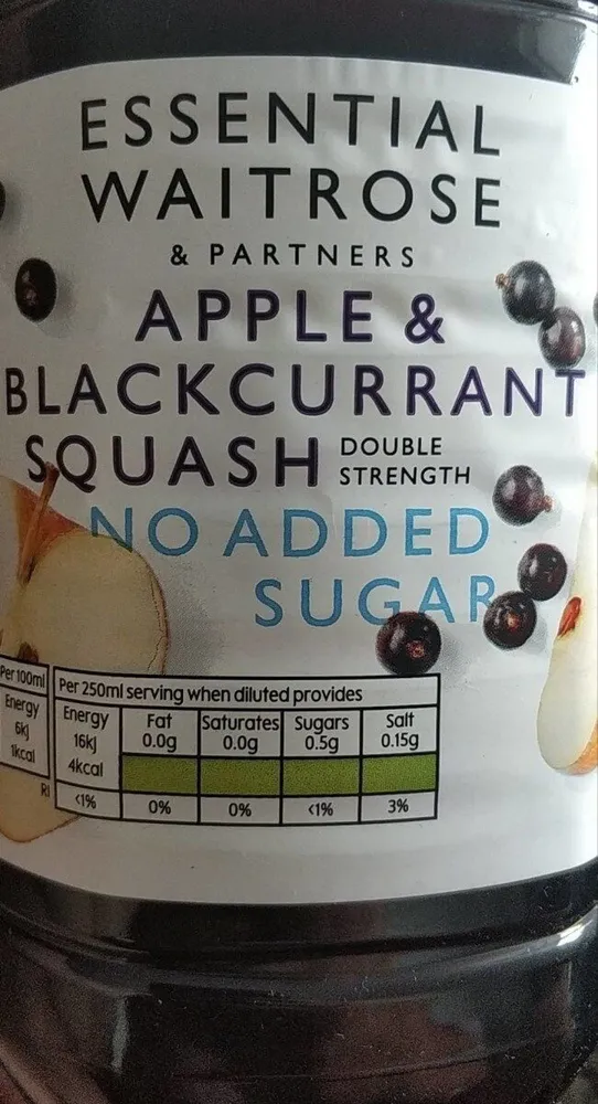 Apple and blackcurrant squash