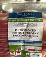 Unsmoked British Streaky Bacon Rashers