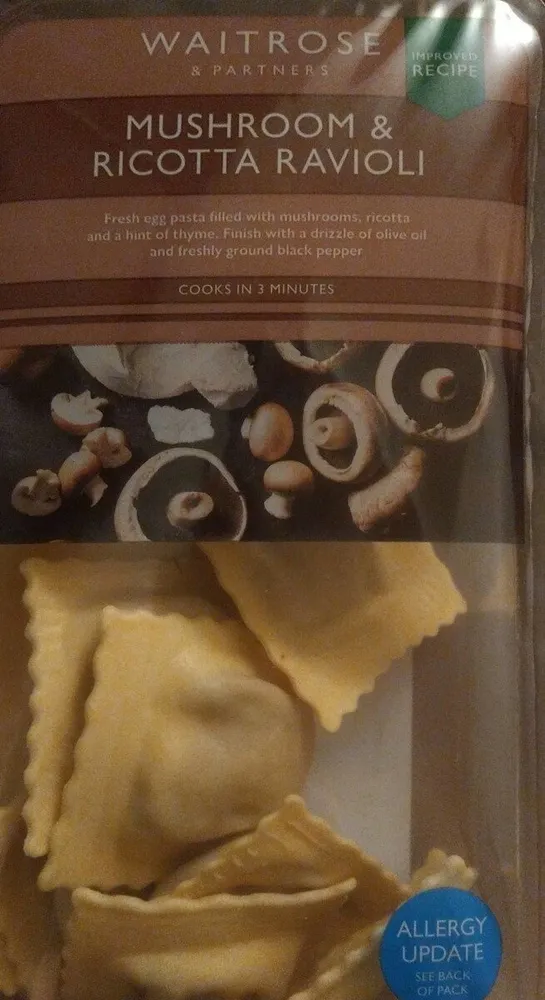Mushroom & ricotta ravioli