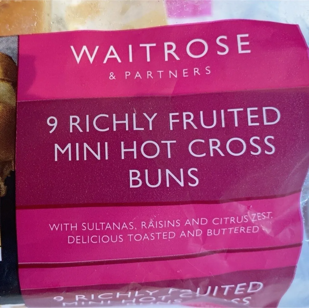 Richly fruited hot cross buns