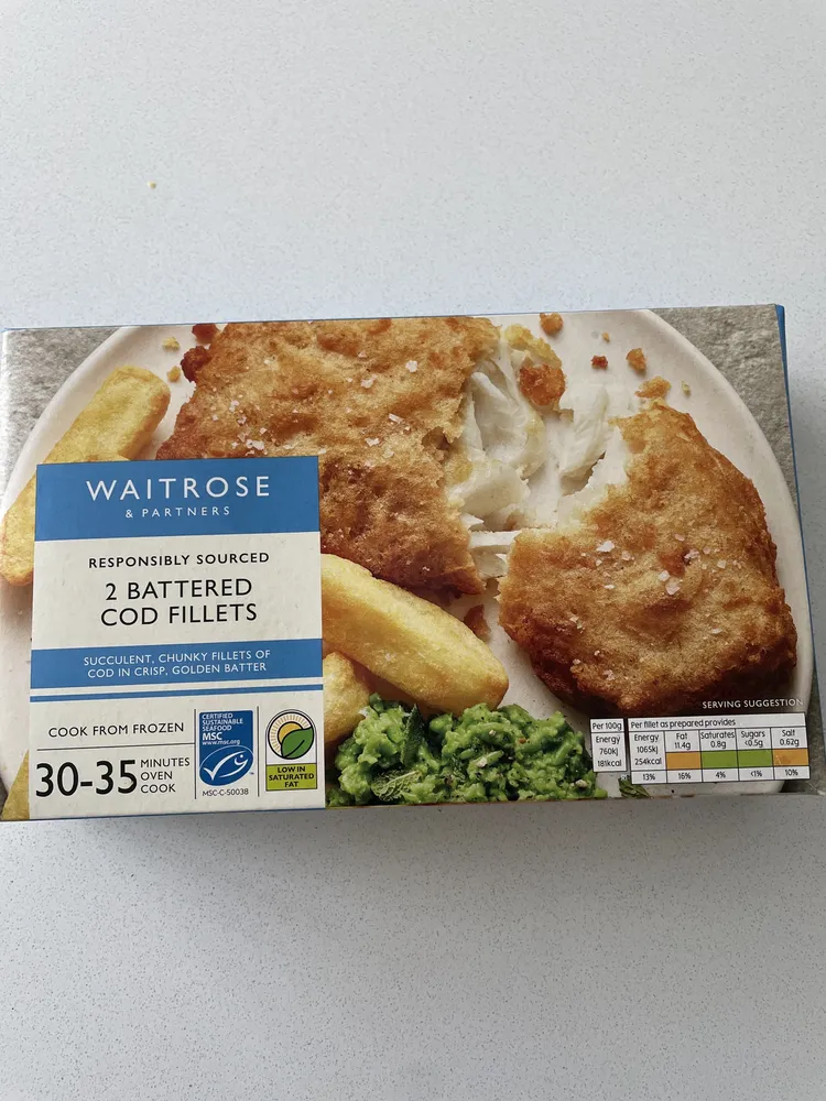 2 Battered Cod Fillets