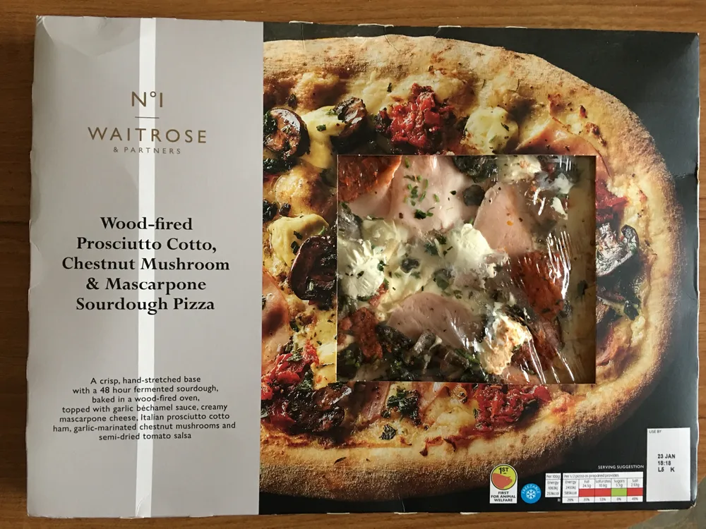 Wood-fired Prosciutto Cotto, Chestnut Mushroom & Mascarpone Sourdough Pizza