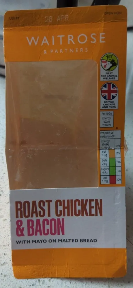 Roast chicken bacon