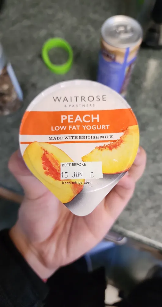 Peach low fat yogurt
