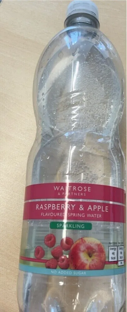 Rasberry & apple flavoured spring water