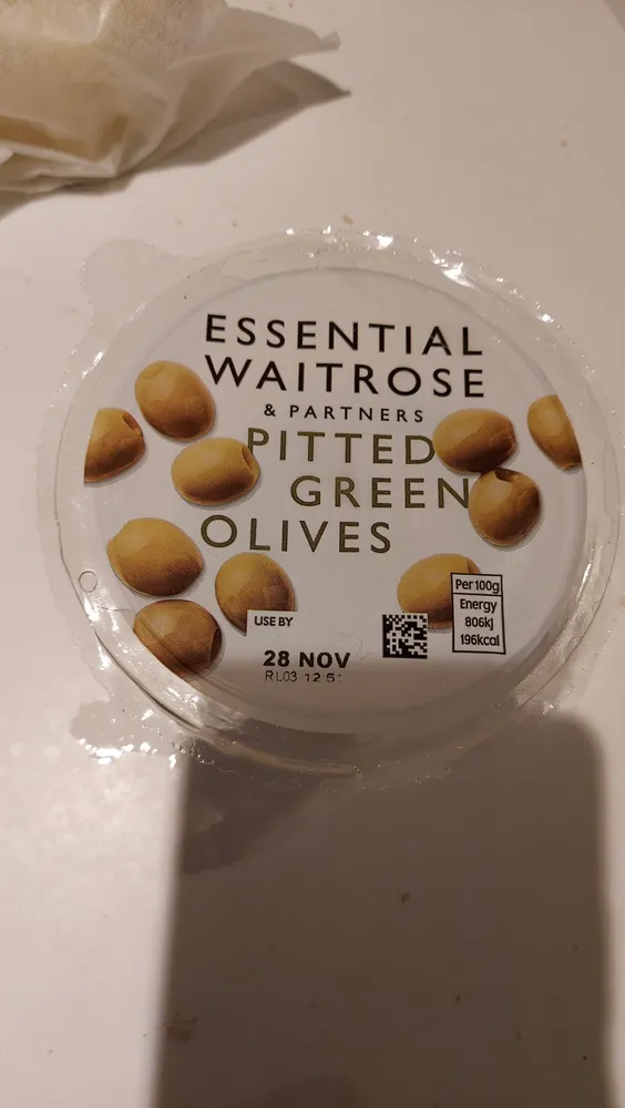 Pitted green olives