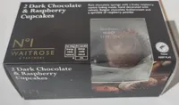 2 Dark Chocolate & Raspberry Cupcakes