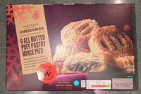 6 All Butter Puff Pastry Mince Pies