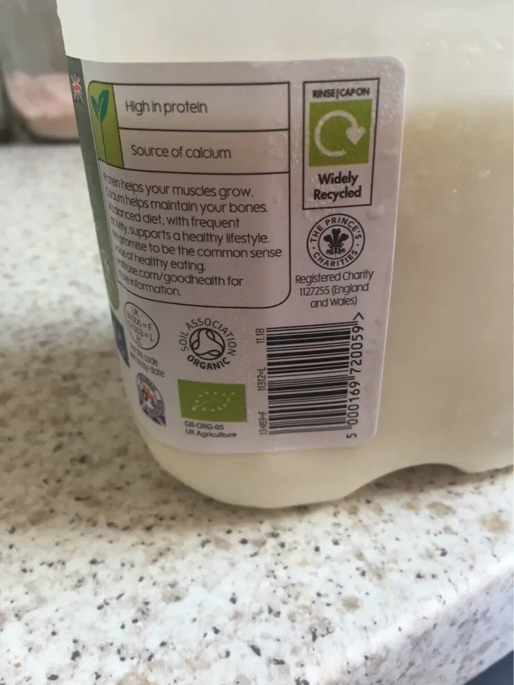 Duchy organic milk