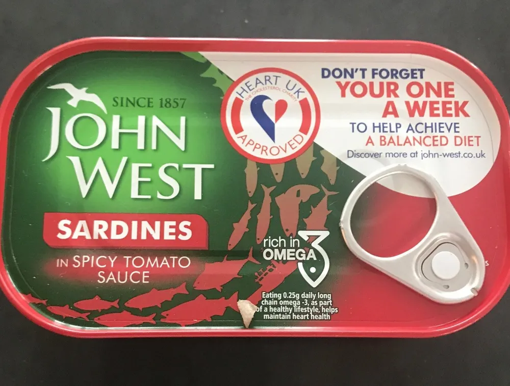John West sardines in spicy tomato sauce