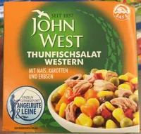 Thunfischsalat Western mit mais, Karotten und erbsen