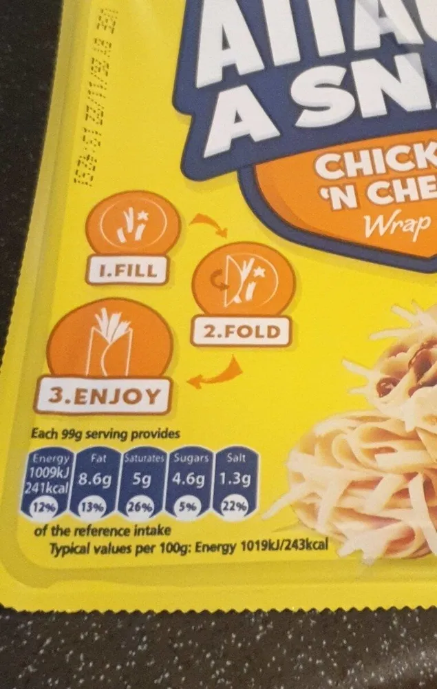 Attack a snak chicken 'n cheese wrap kit