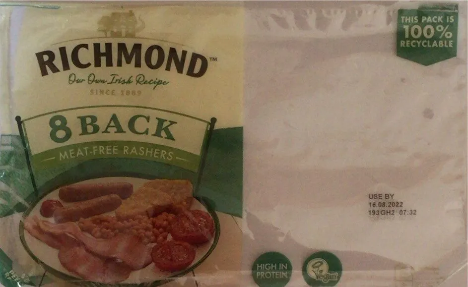 8 Back Meat Free Rashers