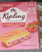 Angel slices with raspberries