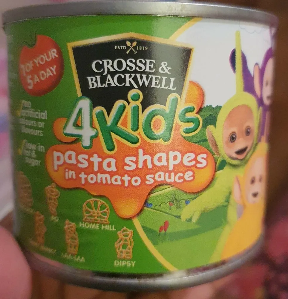 4 Kids pasta shapes in tomato sauce