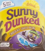 sunny dunked chocolated coated raisins