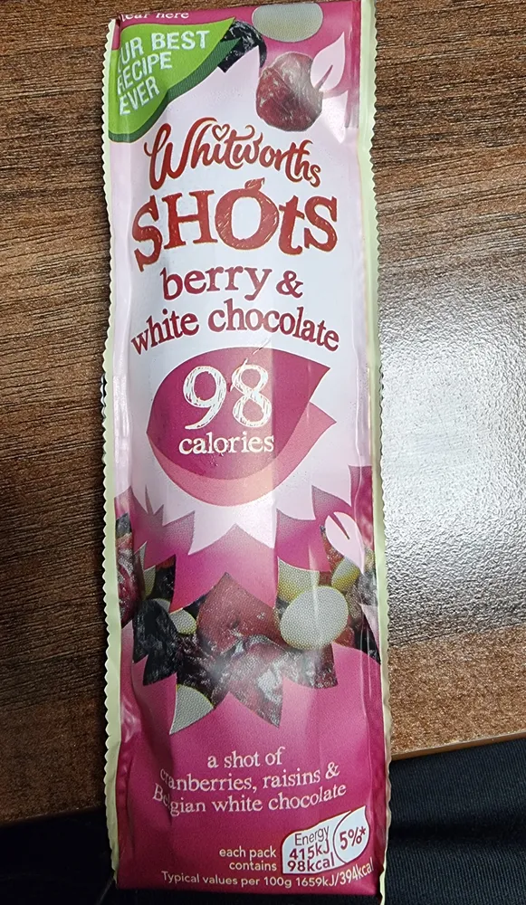 Berry and white chocolate shots