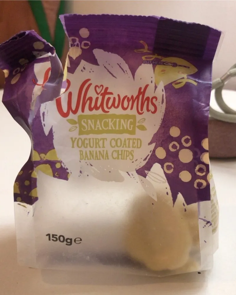 platano seco bañado en yogur