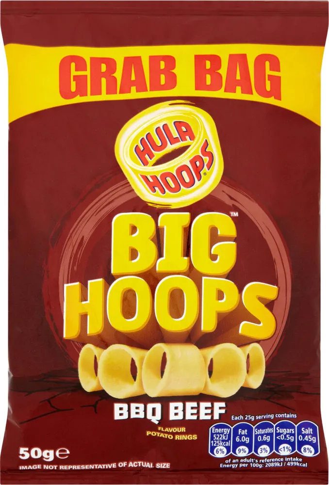 Hula Hoops Big Hoops BBQ Beef Flavour Potato Rings